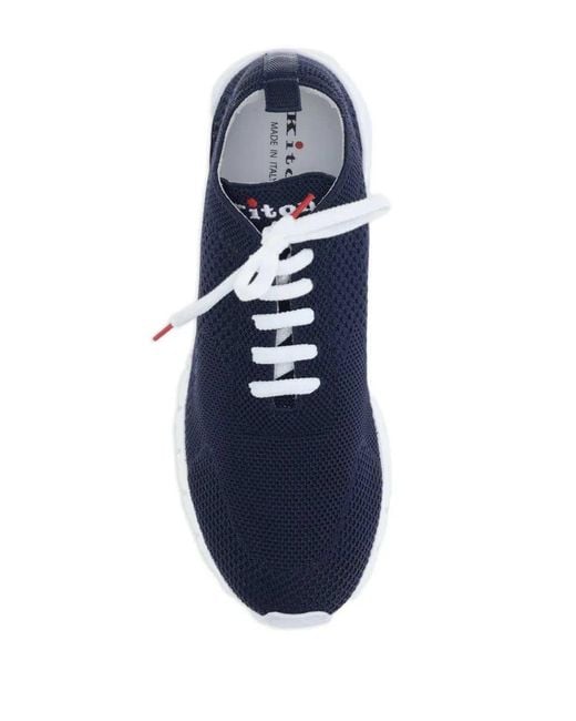 Kiton Blue Knit Upper Sneakers for men