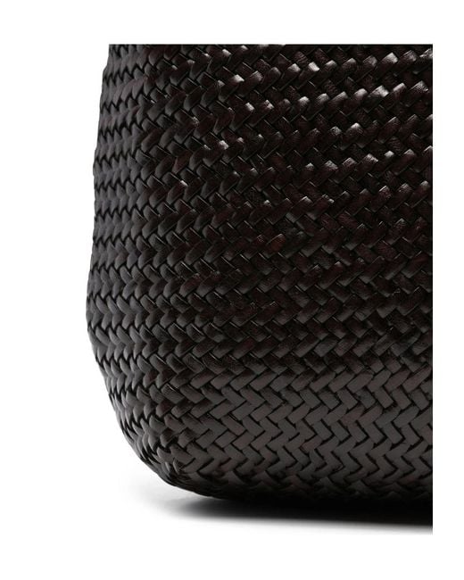 Dragon Diffusion Black Woven Design Shoulder Bag