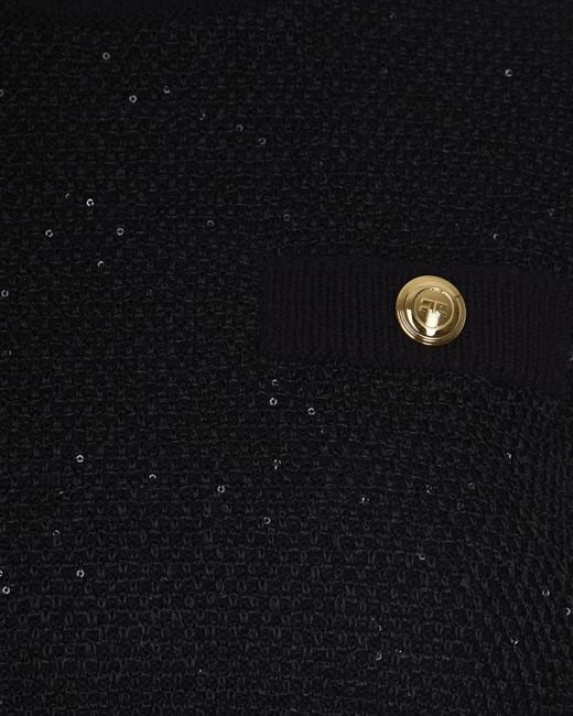 Elisabetta Franchi Black Sequins Knit Top