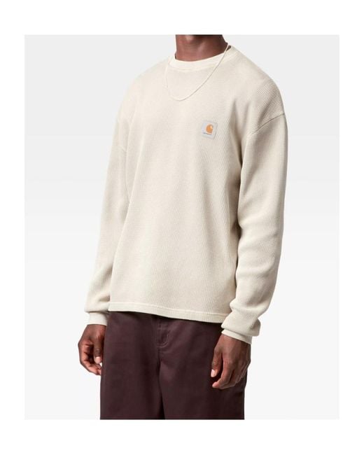 Carhartt Natural Waffle Logo-Patch T-Shirt for men