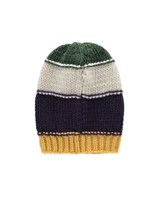 Prada Gray Dome Striped Knitted Hat