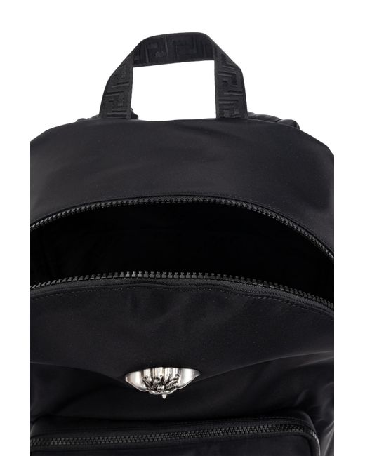Versace Black La Medusa Zipped Backpack for men