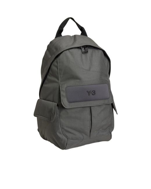 Y-3 Gray Logo Pocket Backpack for men