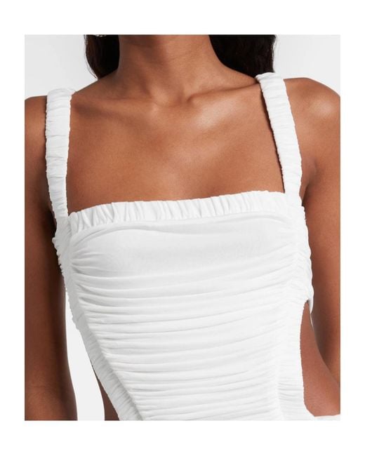 Christopher Esber White Pleated Slip Dress