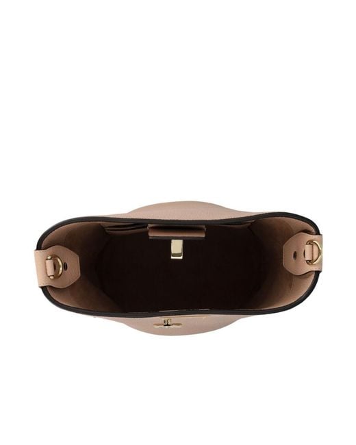 Ferragamo Natural Studio Grained-Leather Bucket Bag