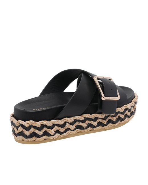 Paloma Barceló Black Paloma Barceló Round Toe Sandals