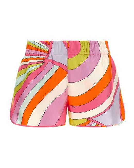 Emilio Pucci Multicolor 'Marmo' Print Shorts