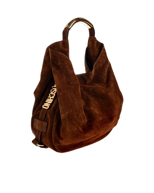 Moschino Brown Suede Handbag