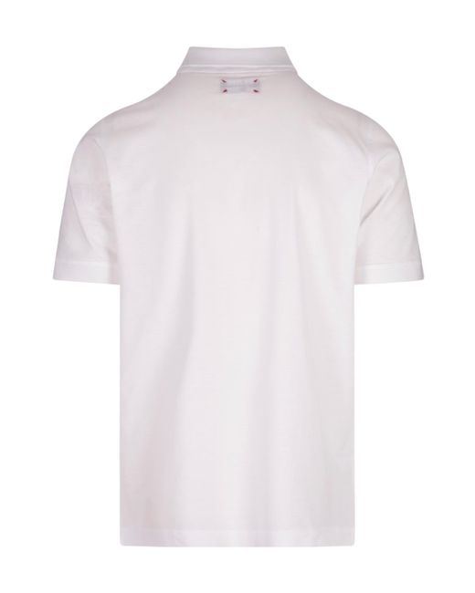 Kiton White Short-Sleeved Polo Shirt for men