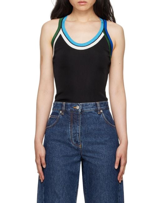 Ferragamo Black Contrast-Colored Trim Vest