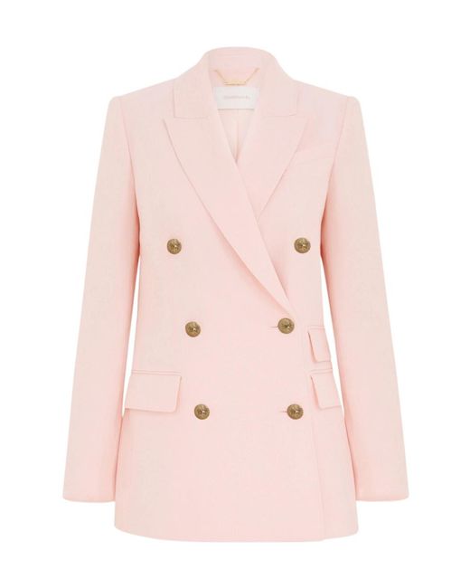 Zimmermann Pink Crush Double Breasted Jacket
