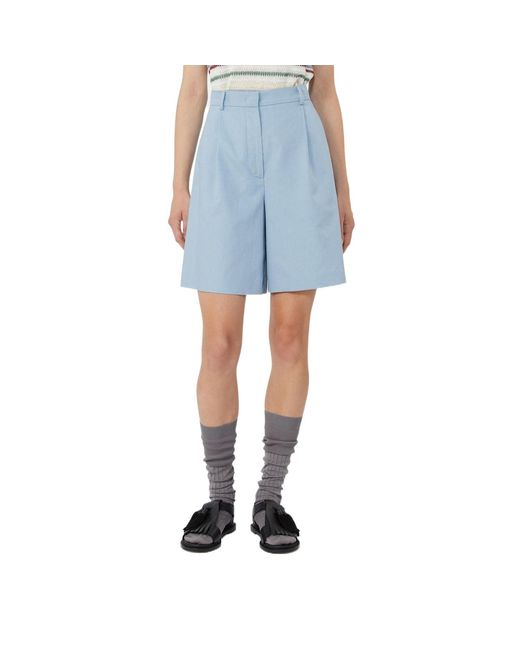 Weekend by Maxmara Blue Wkdecuba High-Waist Shorts