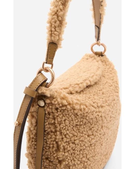 Vanessa Bruno White Shearling Mini Daily Shoulder Bag