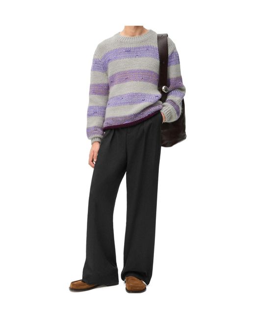 Loewe Gray Pleated Trousers for men