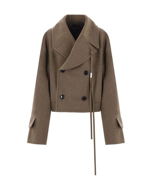 Ann Demeulemeester Brown Davin Double-Breasted High-Comfort Coat
