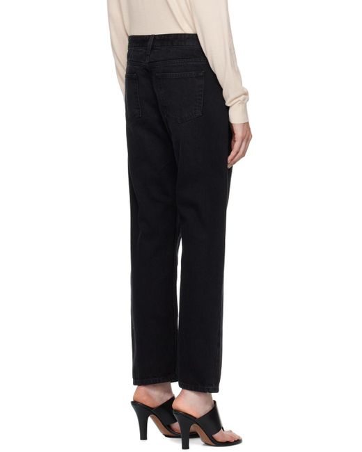 The Row Black Riaco Straight-Leg Jeans
