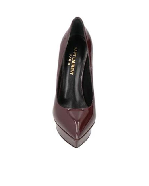 Saint Laurent Brown Minimalist Patent Leather Highheeled Shoes