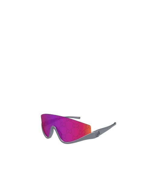Gucci Purple Eyewear Shield Frame Sunglasses