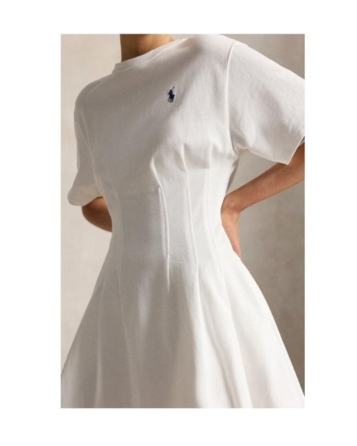 Polo Ralph Lauren White Trapeze Logo T-Shirt Dress