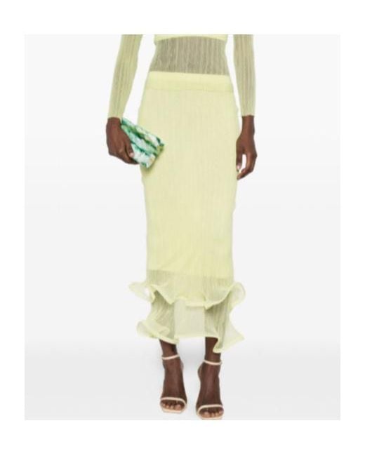 Jonathan Simkhai Yellow Midi Skirt With Ruffled Hem
