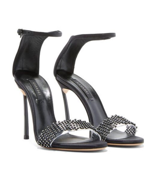 Casadei White Blade Twenties Crystal Heeled Sandals