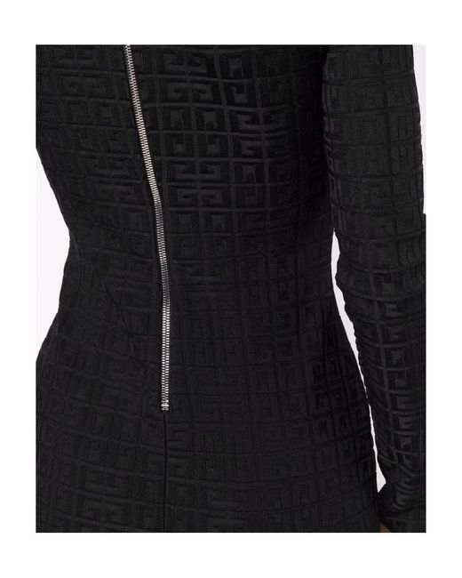 Givenchy Black 4G Jacquard Long-Sleeved Dress