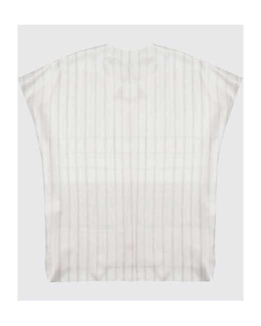 Alysi White Printed Boxy Top