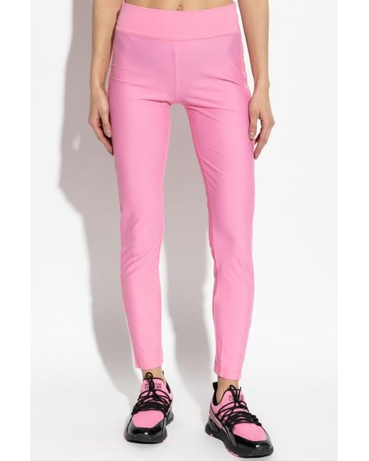 Versace Jeans Pink Couture Logo Detailed Stretched Leggings