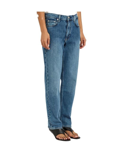 Rag & Bone Blue Harlow Ankle Straight-Leg Jeans
