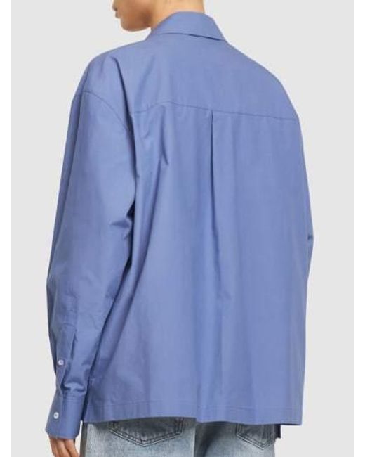 Alexander Wang Blue Logo Embroidered Patch Shirt