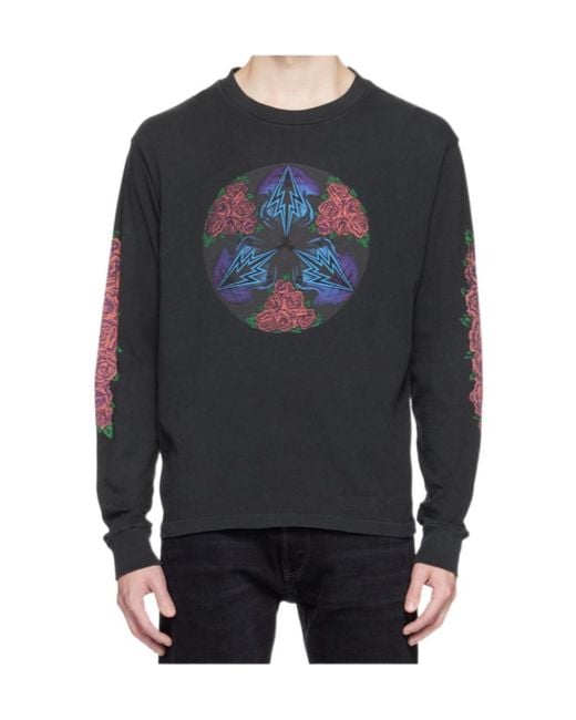 RE/DONE Men's Blue Cosmic Rose-Print Sweatshirt