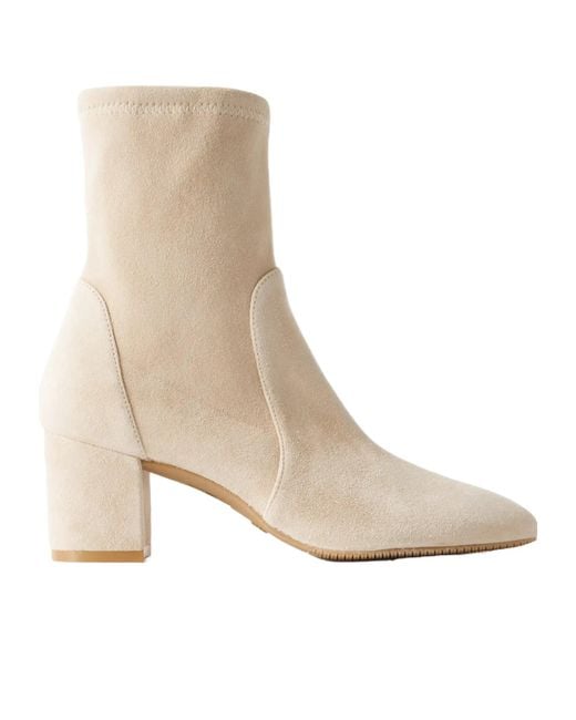 Stuart Weitzman Natural Yuliana Suede Sock Boots
