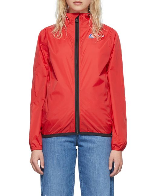 COMME DES GARÇONS PLAY Pink Comme Des Garçons Play X K-Way Logo Patch Zip-Up Jacket for men