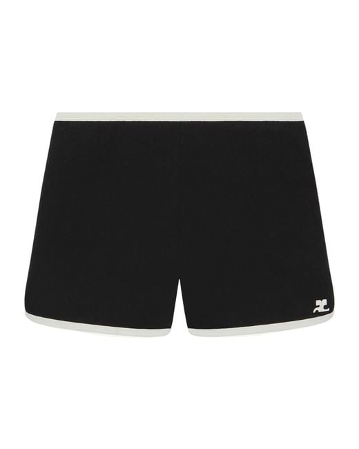 Courreges Black Courrèges Contrast-Trim Mini Shorts