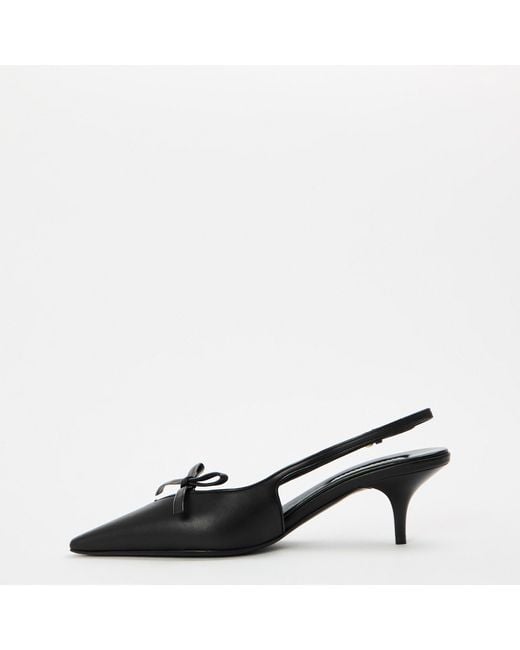 Miu Miu Black Logo Bow Kitten Slingbacks