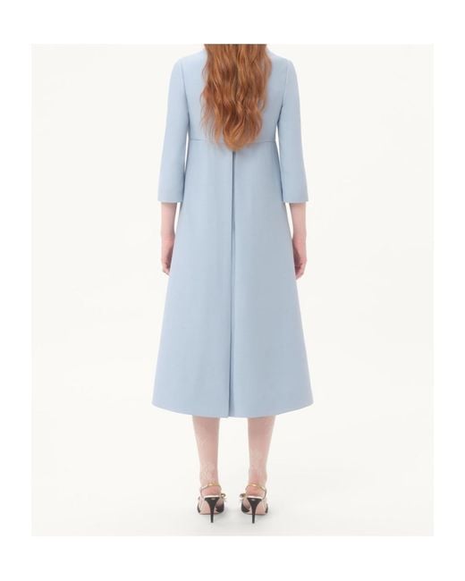 Valentino Blue Crepe Couture Midi Dress