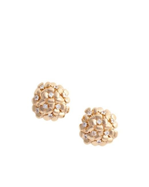 Self-Portrait Metallic Embellished Flower Earrings