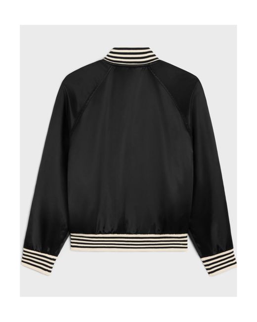 Céline Black Embroidered Teddy Jacket for men