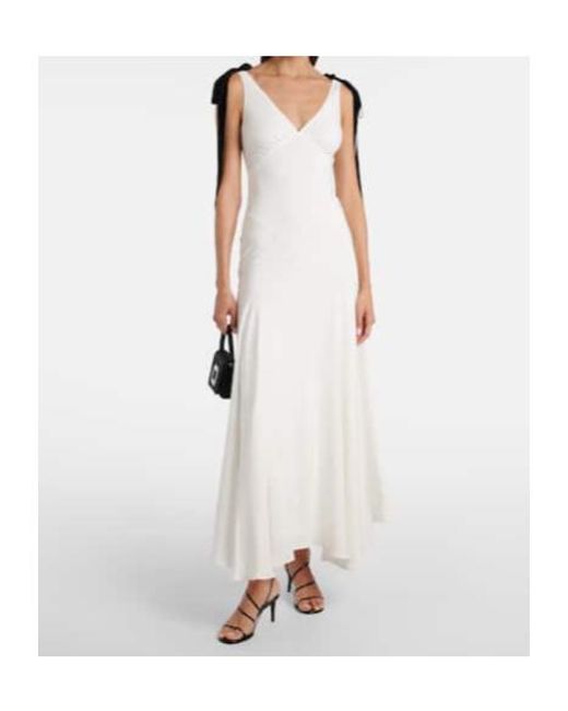 Rodarte White Silk Crepe Maxi Dress