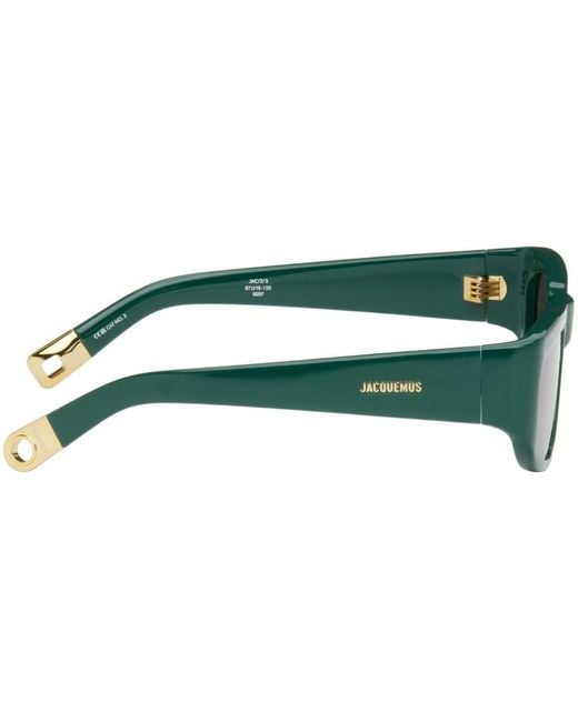 Jacquemus Green Rectangle-Frame Sunglasses for men