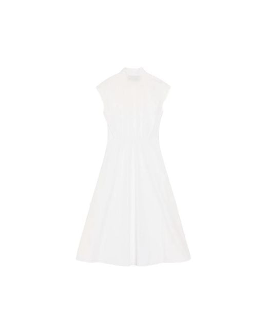 Valentino White Embroidered Poplin Midi Dress