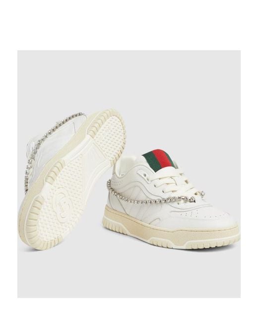 Gucci White Re-Web Sneakers