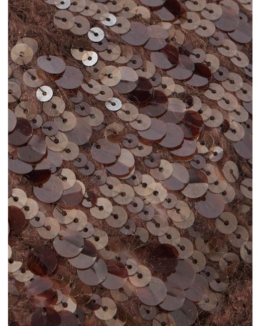 Brunello Cucinelli Brown Sequin Hat