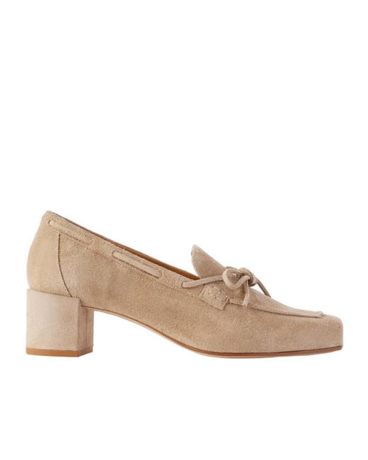Aeyde Natural Solid Color Suede Loafers
