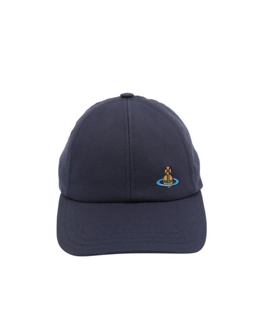 Vivienne Westwood Blue Logo Embroidered Cap for men