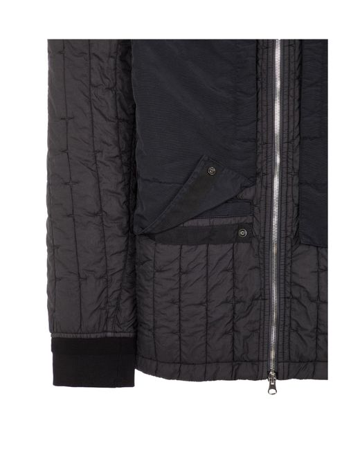 Stone Island Black Compass-Badge Quilted Jacket for men