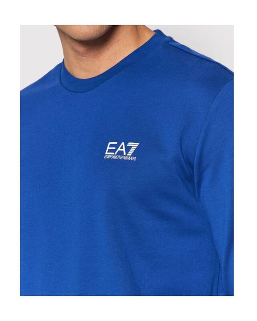 EA7 Blue Logo Details Hoodie for men