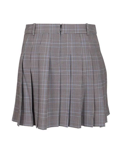 Maison Kitsuné Gray Maison Kitsuné Pleated Mini Skirt