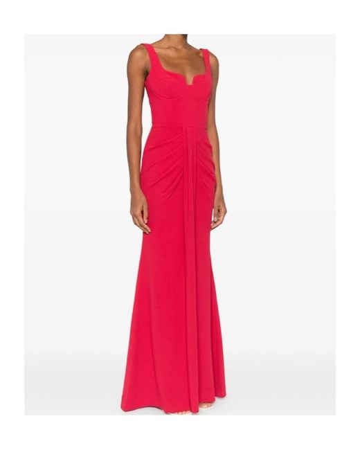 Rebecca Vallance Red Zarya Drapped Gown