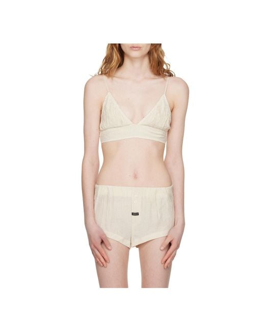 OPEN YY Natural Crinkled Bralette